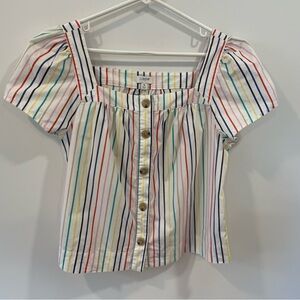 J. Crew Striped Button-Down Blouse Medium